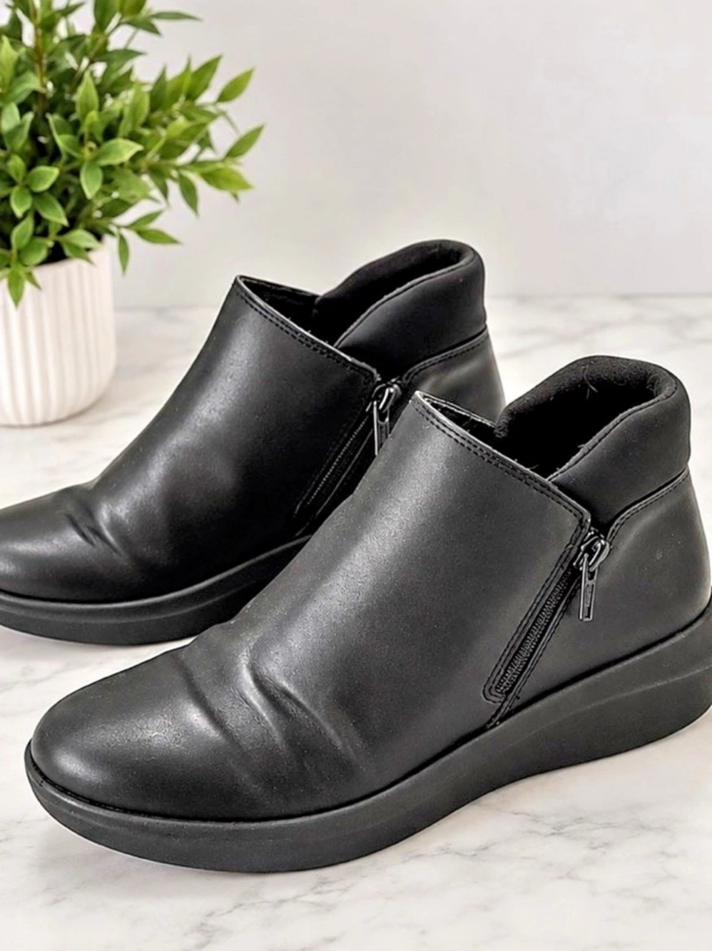 Clarks Wedge Ankle Bootie Black